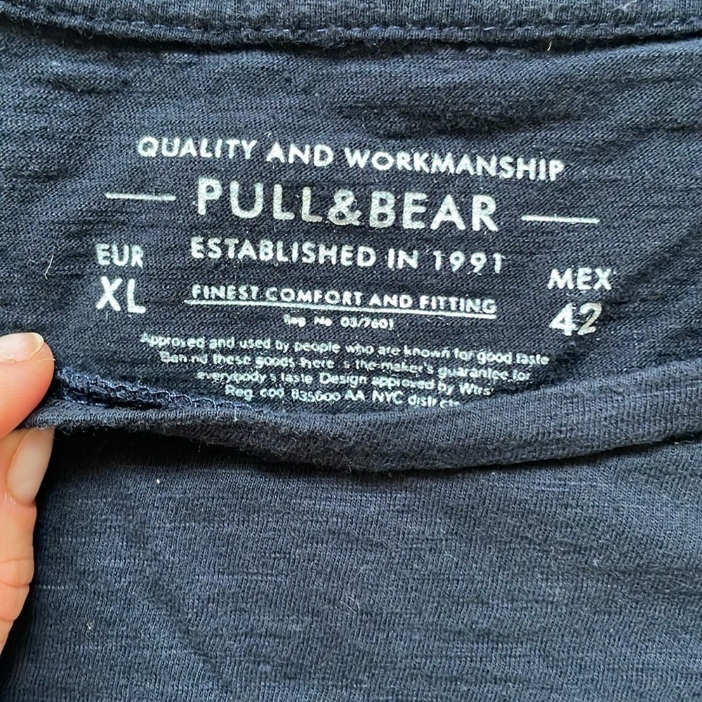 Pull&Bear Dark Blue Comfort Tee - Picture 6 of 6